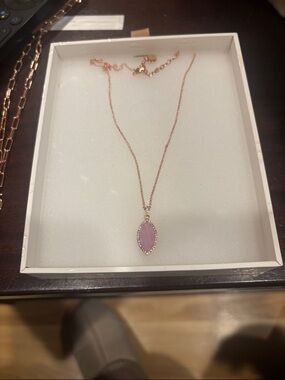 Rose Gold Necklace with Purple Kunzite